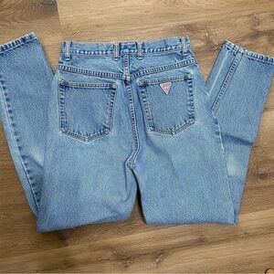 Vintage Guess High Rise Denim Mom Jeans Size 30 Triangle Logo